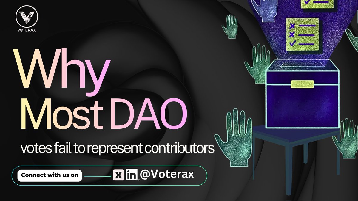 Most DAO votes don’t really represent contributors.

They represent token weight.

Someone who bought a large bag yesterday
can outweigh someone who has been building for months.

Over time, that disconnect creates frustration.

When effort and influence don’t align,
engagement