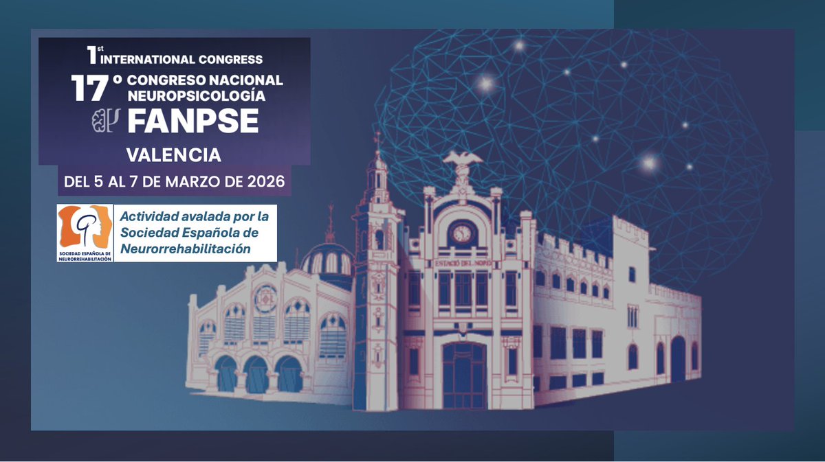 SENeurorreha's tweet photo. Los próximos 5 a 7 de marzo se llevará a cabo en Valencia el 17º Congreso Nacional de Neuropsicologia FANPSE avalado por nuestra Sociedad. Además será la 1º edición internacional de ésta, celebrando su XX aniversario.

Más información al respecto en: https://t.co/m28eFC039Y https://t.co/VPAlm5oIC4