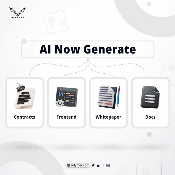 relymer's tweet photo. AI can now generate:

• Contracts  
• Frontend  
• Whitepaper  
• Docs

Then the real skill becomes Judgment. https://t.co/cHcAPTHrnZ