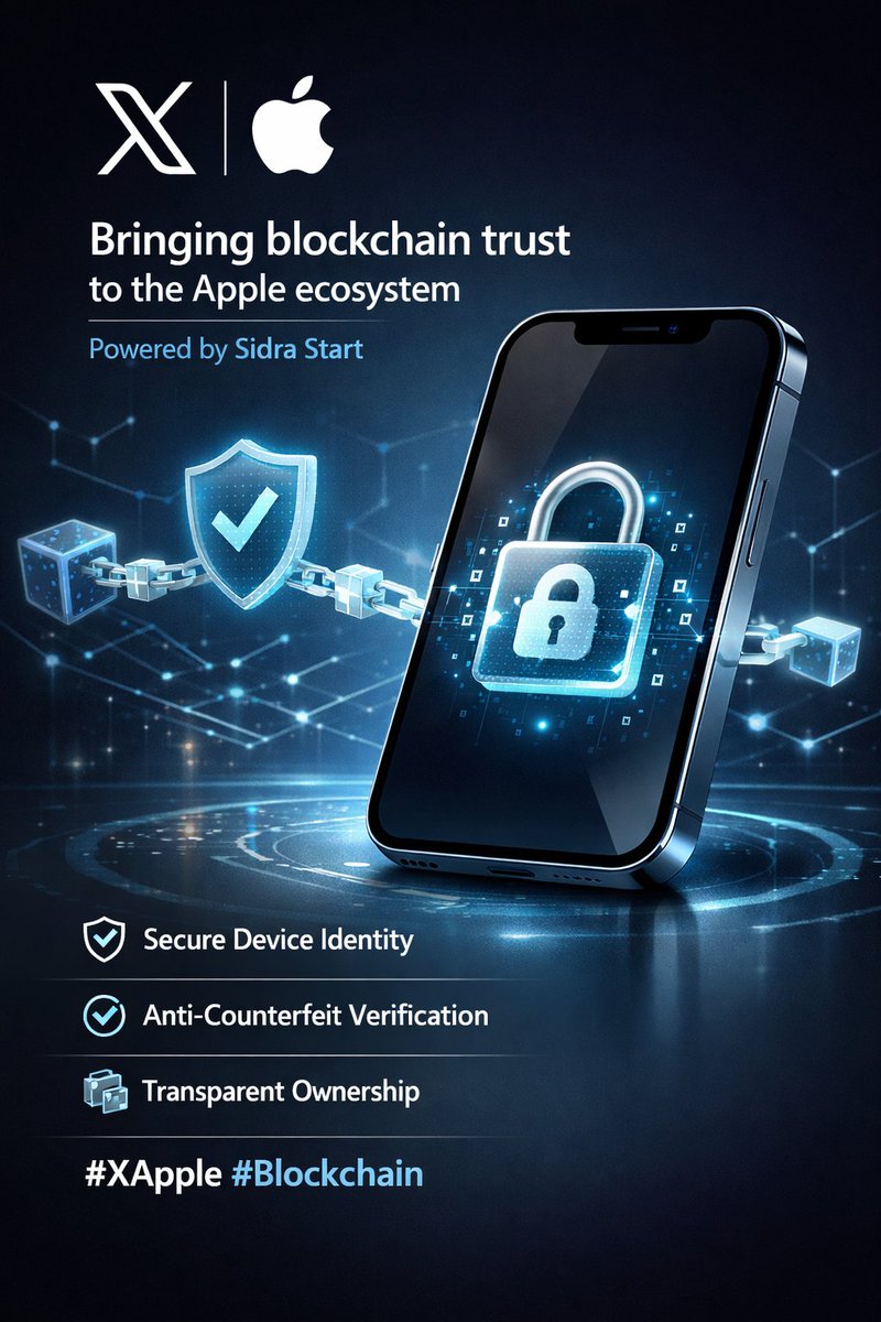 🚀 X Apple — bringing blockchain trust to the Apple ecosystem, powered by Sidra Start.
Secure device identity, anti-counterfeit verification &amp; transparent ownership. 🔐📱 #XApple #Blockchain
sidrastart.com/project/e78f82…