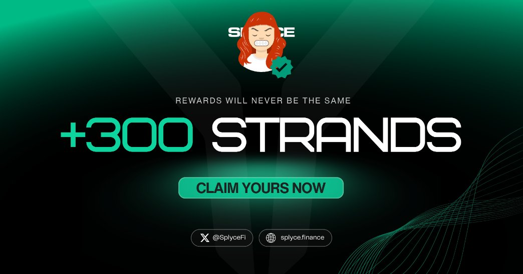 300 Strands claimed. 

Real-world yield is coming to Solana with <a href="/SplyceFi/">Splyce Finance</a> 

Feels good to be early.

Your turn: solana.splyce.finance/rewards?ref=35…