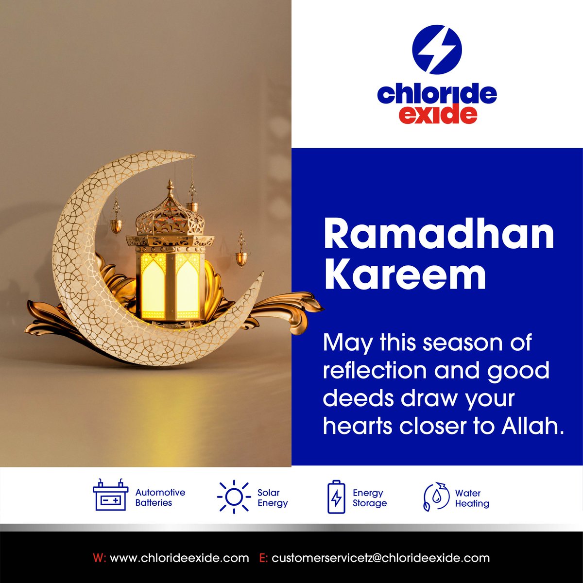 chlorideexidetz's tweet photo. Amani, rehema, na baraka za Allah ziwe nanyi

Tunawatakia ndugu zetu wote Waislamu mwezi mtukufu wenye baraka 🕌🌙

#ChlorideExide
#Ramadhan
#SuluhishoZaNishatiKwaWote https://t.co/1yHnFVH1Tn