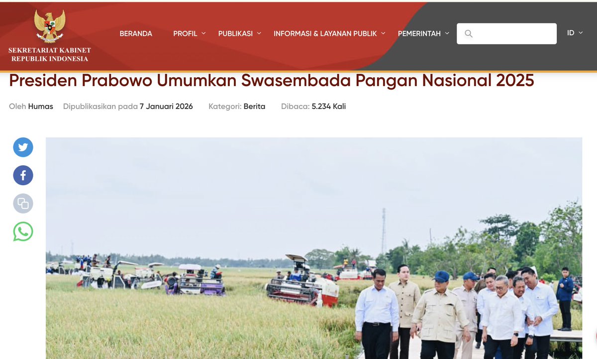 IMPOR BERAS.
Menko Ekuin Airlangga menipu rakyat ! 

Menko <a href="/PerekonomianRI/">Kemenko Perekonomian RI</a> memberikan info menyesatkan.
1. Presiden Prabowo mendeklarasikan Indonesia Swasembada Pangan, beberapa bulan lalu.
2. Perjanjian dengan Amerika , mewajibkan kita import beras !
3. Menko masih mencoba