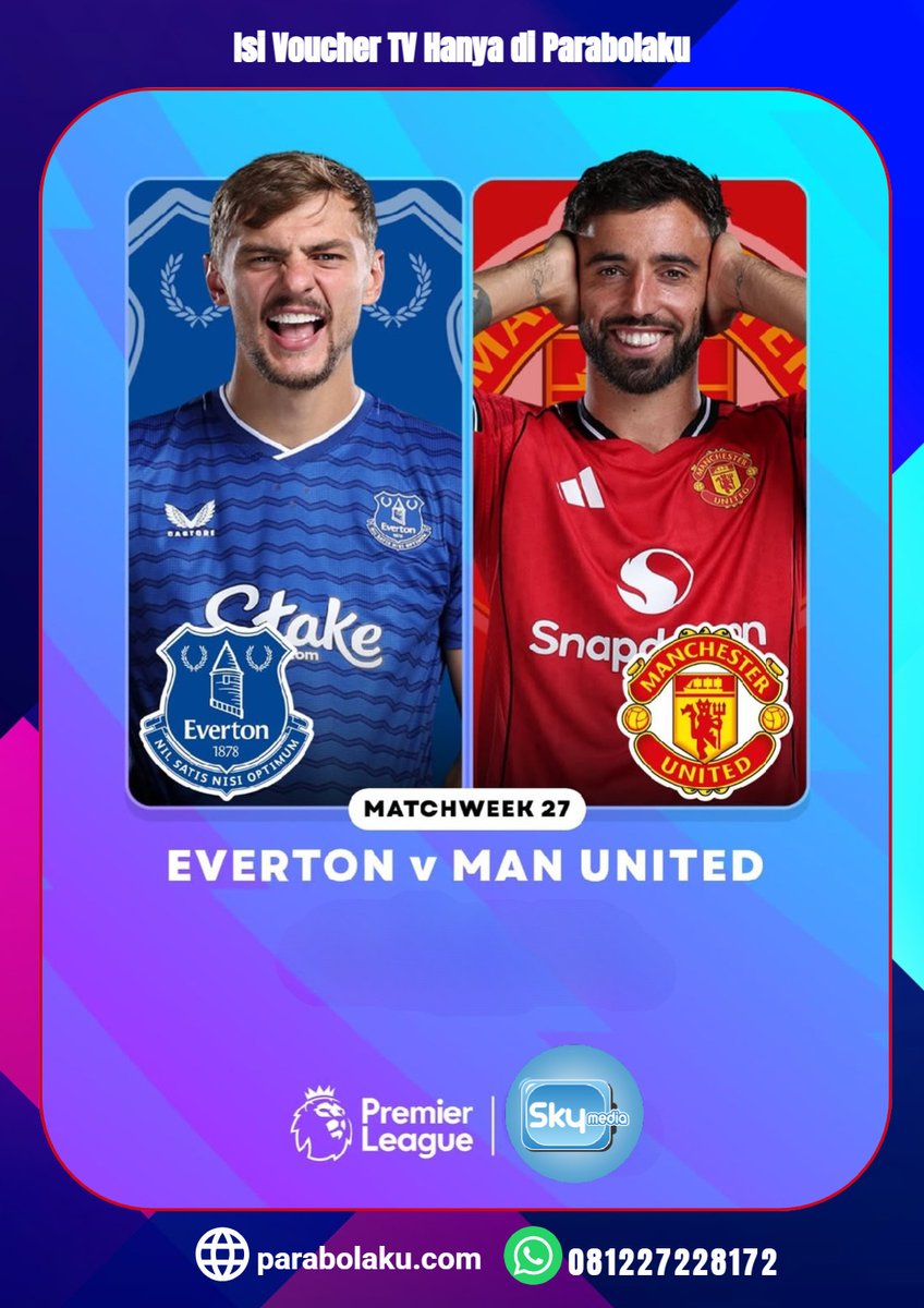 Sahur makin kenyang sambil nonton Everton vs Man United! Live di Champions TV 5 | Pukul 03.00 WIB⚽🔥
Info &amp; order di :
🤖 WA AI Agent (Respon Instant) : wa.me/6287838575758
👩‍💼 WA CS &amp; Sales (Bantuan Manual) : wa.me/6281227228172
🌐 Kunjungi kami : parabolaku.com