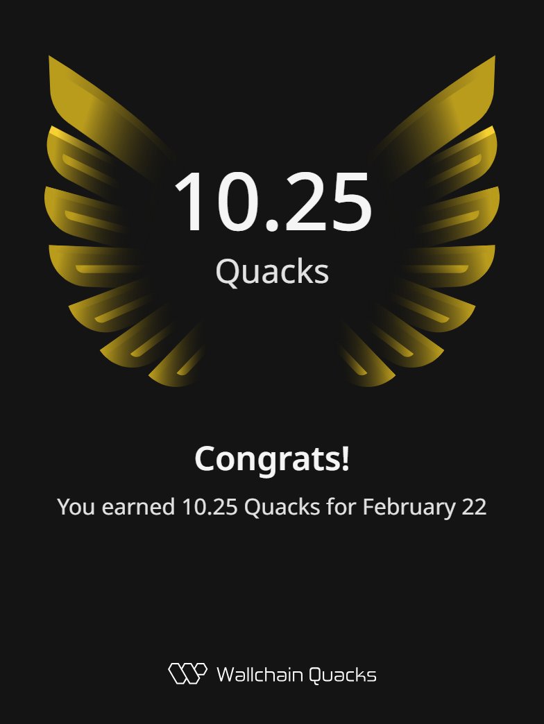 Just earned 10.25 Quacks on <a href="/wallchain/">Wallchain Quacks</a> in one day with focusing on <a href="/idOS_network/">idOS</a> 

Turn insights into rewards and climb the leaderboard 🥇

Use my referral link – quacks.app/?ref=VuAnh1747…