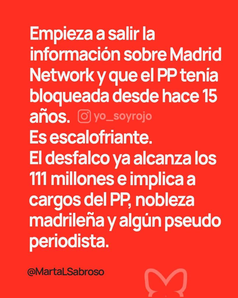 Madrid Network ese gran Chiringuito del PP,  que implica directamente a Ayuso...