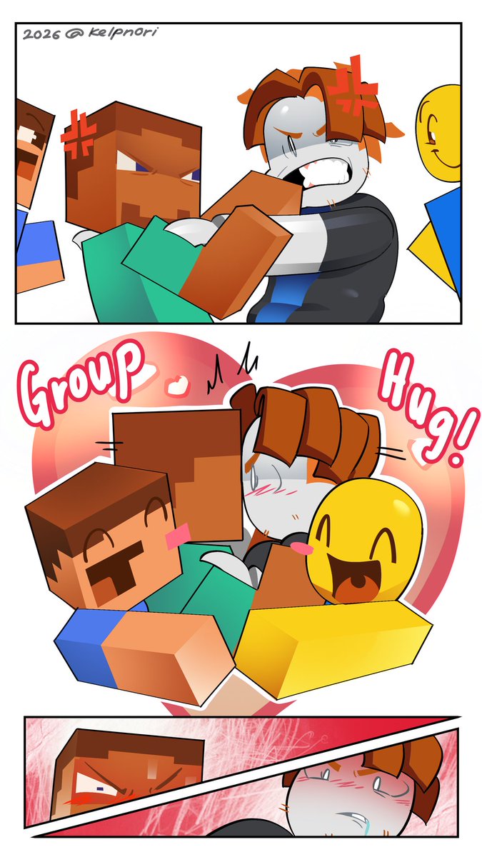 kelpnori_'s tweet photo. Why fight when we could just kiss it out?
#Minecraft #robloxart https://t.co/stbhIkQ4IN