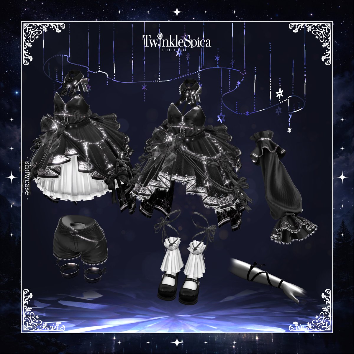 ── ⋆⋅☆⋅⋆ ──
 💫新作発売💫
── ⋆⋅☆⋅⋆ ──

VRCアバター向けドレス衣装
🌟*。 『TwinkleSpica』 *。🌟
販売開始しました！✨

今回もフルパック販売のみとなります！

📢販売を記念して期間中は20%オフ
🗓️セール期間:2026/02/23〜2026/03/07

💠 商品URL💠
🔗 silverspace.booth.pm/items/8015586