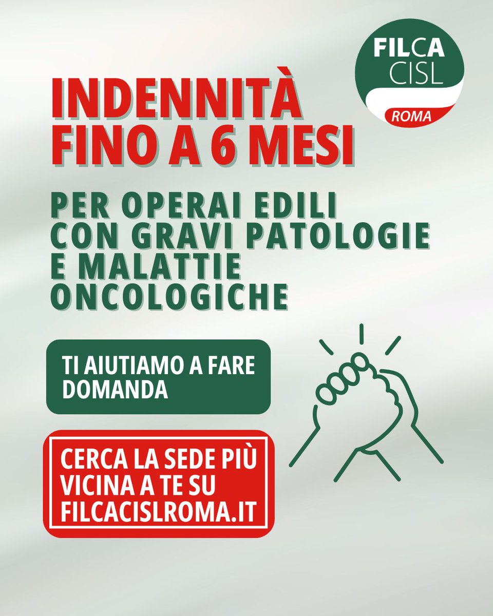 FilcaRoma's tweet photo. ✅️ Il sistema bilaterale offre tre importanti prestazioni per gli operai iscritti e i loro familiari.

📄 Noi ti aiutiamo a fare la domanda! 

📲 Tutte le informazioni sul nostro sito https://t.co/8XAyBtjaed

📌 Trova la sede più vicina: https://t.co/iooLxNCzCe

#Roma #edilizia https://t.co/GlIr4DtnD8