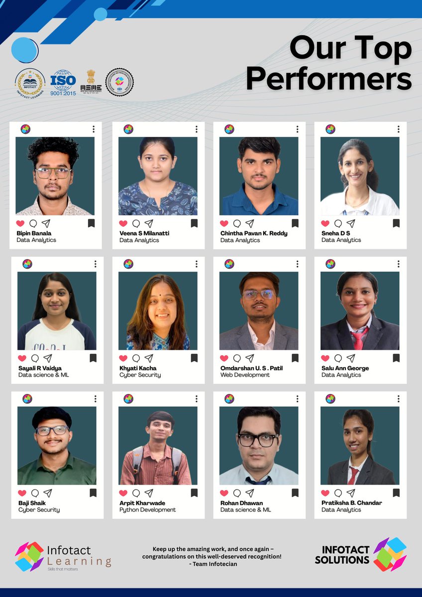 infotacts's tweet photo. @Pitabaswebdev Real code. Real impact. Real rewards. 💻🔥

At Infotact Solutions, our interns tackled real-world challenges and delivered big. ₹40,000+ in stipends distributed. Careers launched.

Your turn? Apply 👇
https://t.co/HWHArZYTHc

#InfotactSolutions #Internship #Tech https://t.co/5NcBNsHBJm