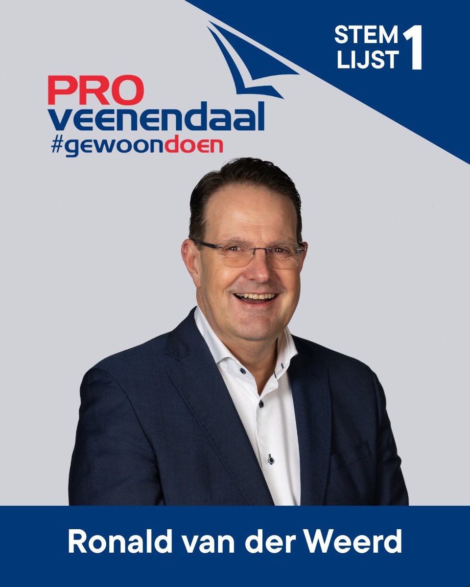 ProVeenendaal's tweet photo. Stem 18 maart Fris en Vertrouwd - Ronald van der Weerd https://t.co/8HMNY4lUoA