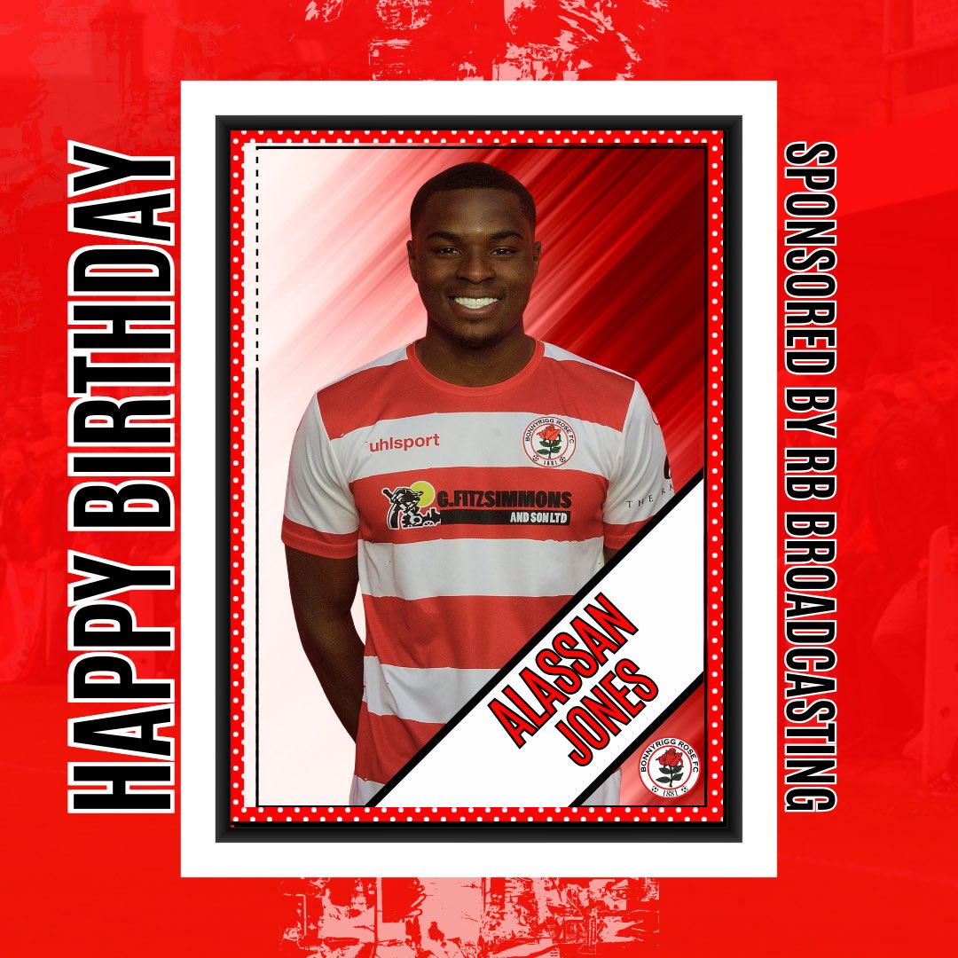 A big happy birthday to Alassan Jones!🎂 

From everyone at the club, have a brilliant day Ali! 🥳🌹