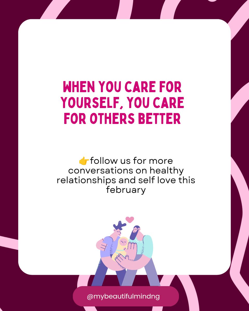 MybeautifulMng's tweet image. You cannot be kind to others if you are constantly hurting inside.
Healing begins when you allow yourself care, rest and support🧘🏼‍♀️
Follow us for more mental health guides✨
#SelfCompassion 
#MentalHealth
#MentalHealthProvider
#MyBeautifulMindNG