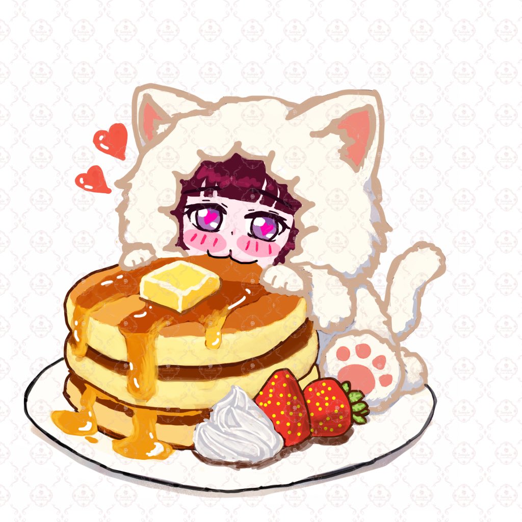 今日の夜はこのパンケーキ猫ちゃん受注します！！ 1500pで一体！ パン