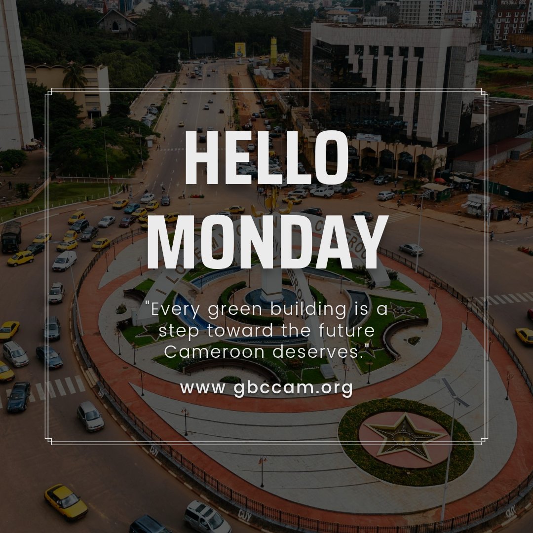 🌿 Chaque lundi est une nouvelle chance de bâtir mieux.
Construire vert, c'est construire vers le futur durable que le Cameroun mérite.

Rejoignez le mouvement pour une construction durable au Cameroun 🇨🇲
#BâtimentVert #GBCCam #ConstructionDurable #Cameroun