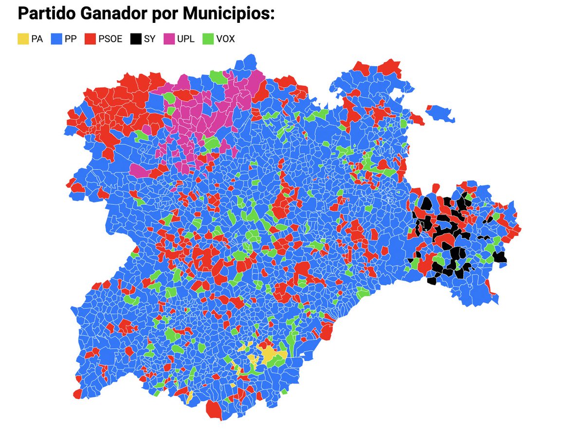 ⌛️Mañana - 🗳️Actualización de nuestra estimación para las elecciones autonómicas de Castilla y León:

‼️Avances:

➡️🌶️IU supera a 🍆PODEMOS.
➡️Baja el💧PP y suben ligeramente🌹PSOE y🥦VOX.
➡️Menos de 6 puntos de distancia entre💧PP y🌹PSOE.
➡️En escaños se mantiene todo igual.