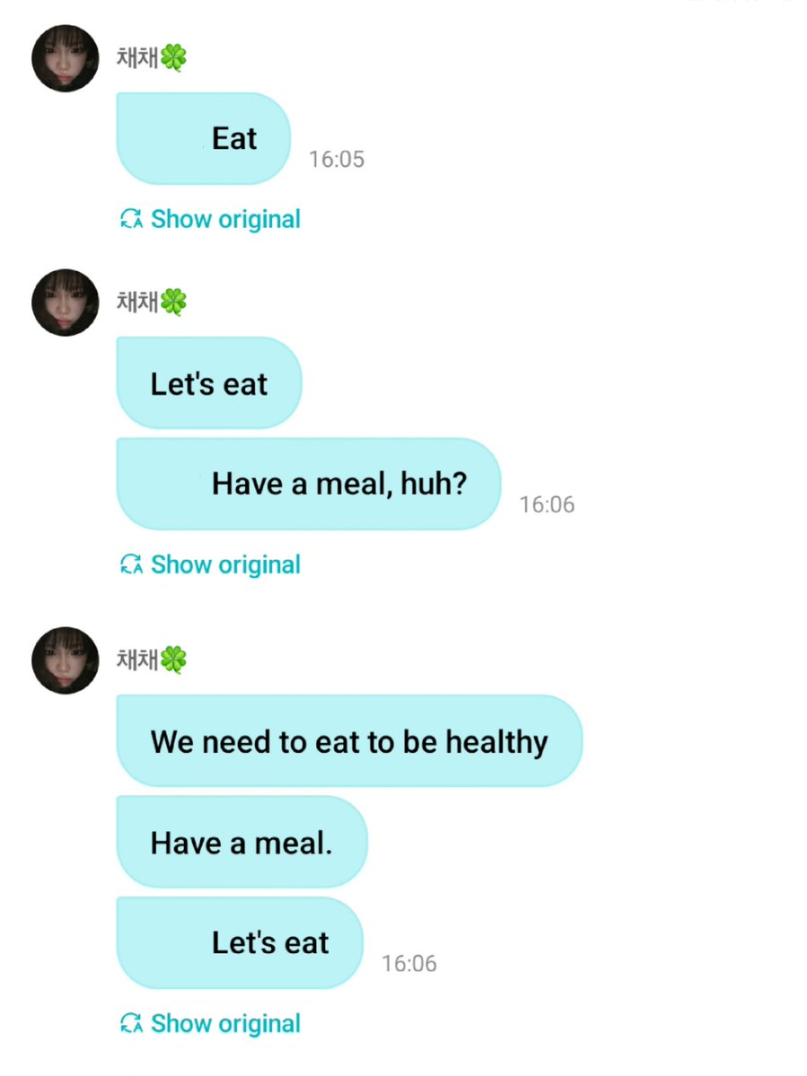 chaewon coming to dm and repeatedly asking fearnots to eat 😭