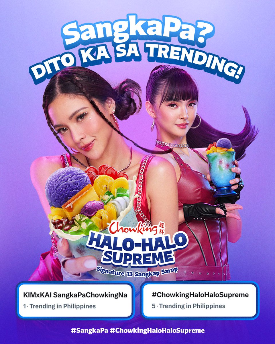 #SangkaPa? #1 trending ang Signature 13 Sangkap Sarap ng Chowking Halo-Halo Supreme! 🤩 Thank you for your love and support!

Punta na sa Chowking and get the OG #ChowkingHaloHaloSupreme 🥳