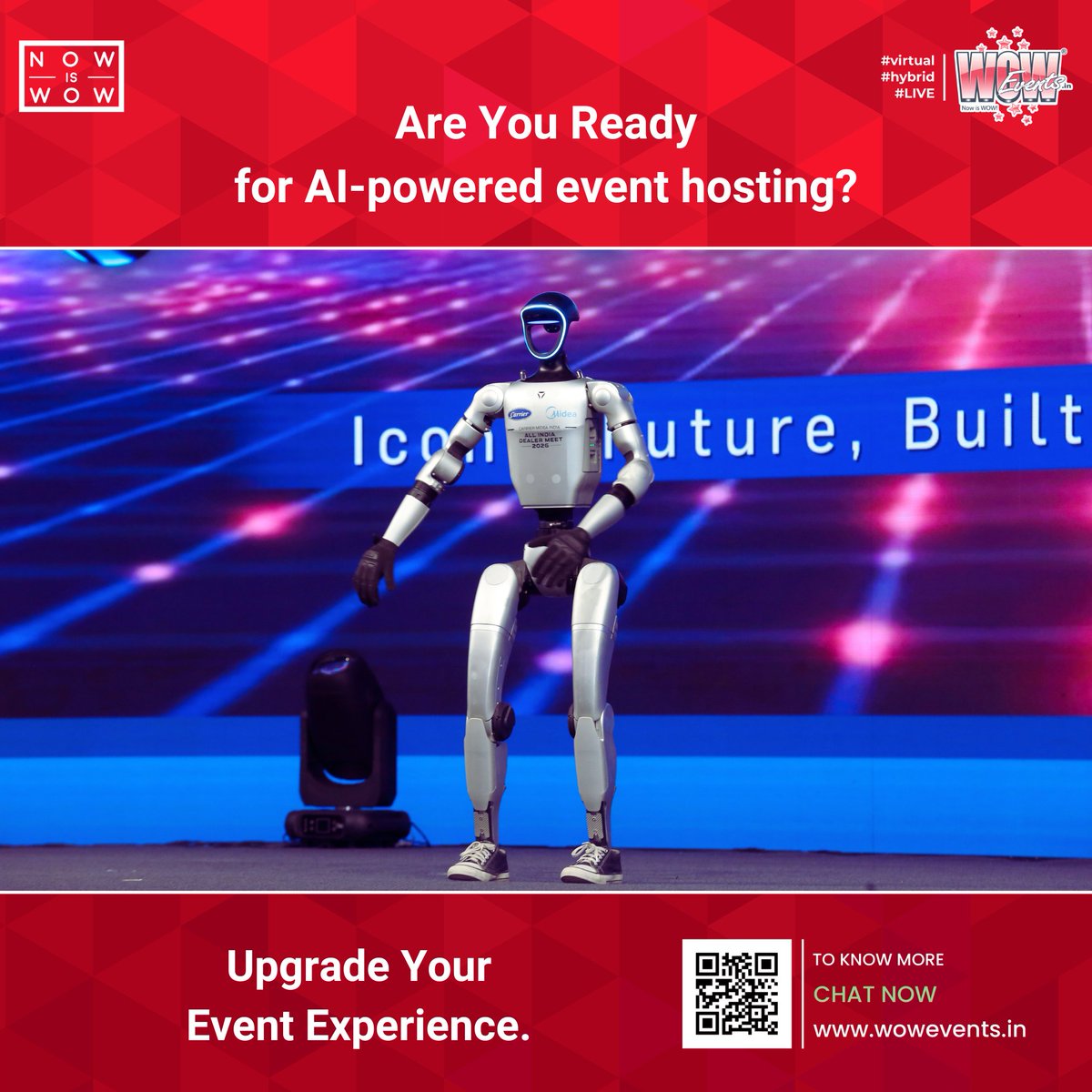 What happens when technology takes the stage?

An AI Co-Host that engages audiences, amplifies storytelling, and transforms a regular event into a futuristic experience. 🤖✨

The future of events isn’t coming. It’s already here.

Are You Planning an Event?
Let’s WOW together! 🚀