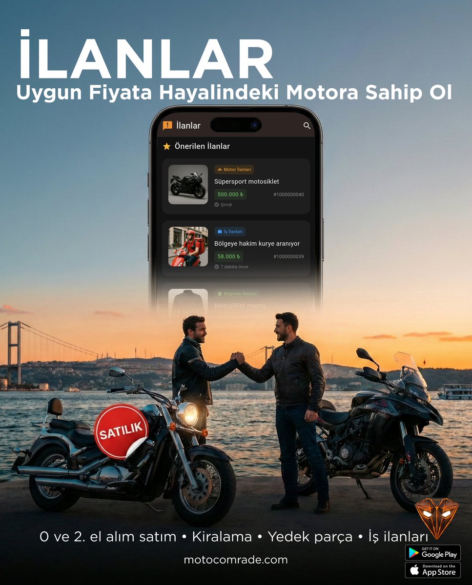 motocomrade's tweet photo. 🏍️ Motocomrade İlanlar! İkinci el motor, kask, lastik, yedek parça, iş ilanı, kiralık motosiklet... Hepsi burada!  motorcu topluluğundan ilanlar! 💰 https://t.co/1A4fQlZo4U
#Motocomrade #MotosikletIlan #IkinciElMotor #EkipmanFirsat #MotorKiralama https://t.co/vbYDrvpMDT