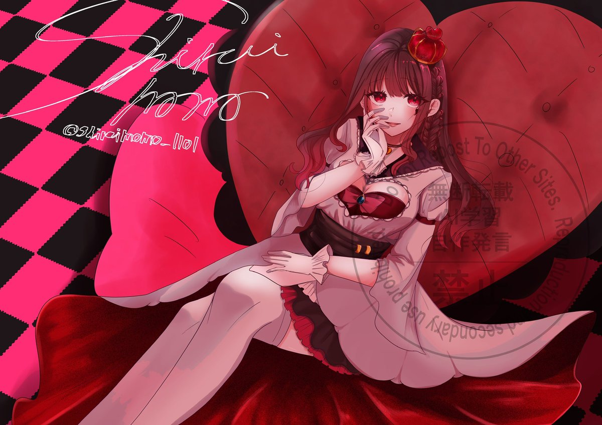 shiraimomo_1101's tweet photo. #ゲイトゲーム #illustration  #創作 #OC 
 ｢♥️Qは全てを手に入れる｣
なトランプパロのルアちゃん https://t.co/xnuV2QyVTi