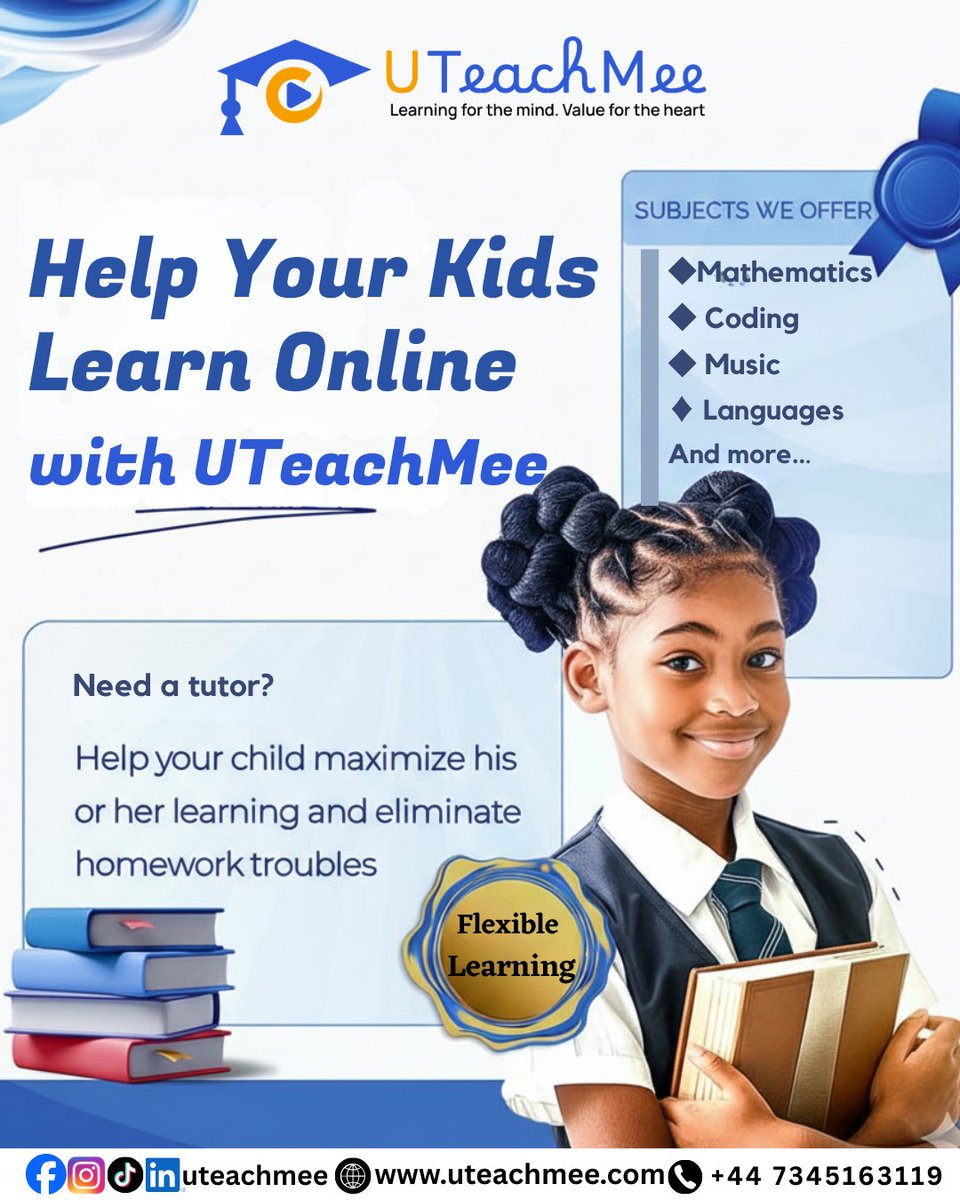 UTeachMee's tweet photo. Need a tutor for your child?
Give them the support they deserve with UTeachMee online lessons.
Enrol today and watch them grow 🚀

#UTeachMee #OnlineLearning #KidsEducation #SmartLearning #OnlineTutoring https://t.co/iWxc4ncDyO