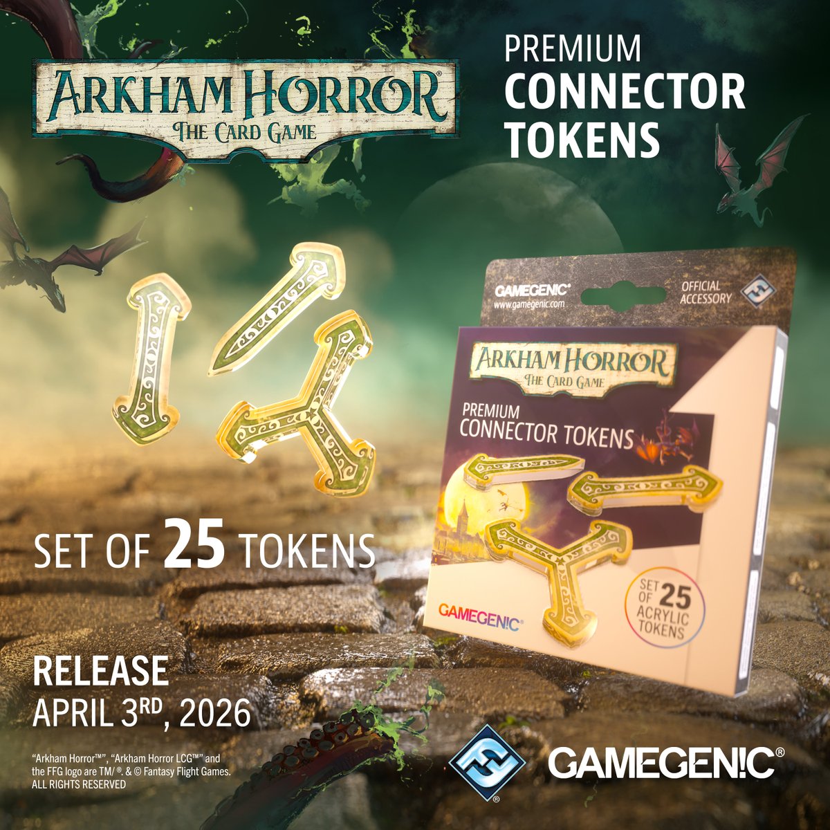 This set of premium Connector Tokens for Arkham Horror: The Card Game will offer a clear overview of movement between locations! Each set contains one-way, two-way or three-way arrows for flexible use. ( This set of premium Connector Tokens for Arkham Horror: The Card Game will offer a clear overview of movement between locations! Each set contains one-way, two-way or three-way arrows for flexible use. (
