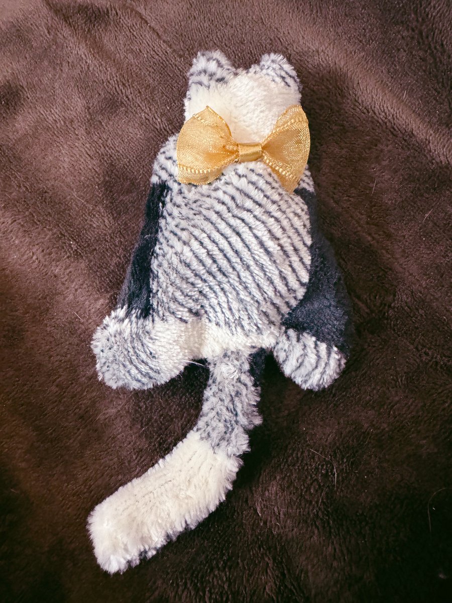 1sui's tweet photo. 昨日は保護猫団体さんの猫マルシェに行って、かわいいものたくさんお買いものしたんだけど、黄色リボンのネコクリップじわじわ可愛い…横から見るとおにぎりみたいなのも可愛い🍙 https://t.co/RfYRBXAX6F