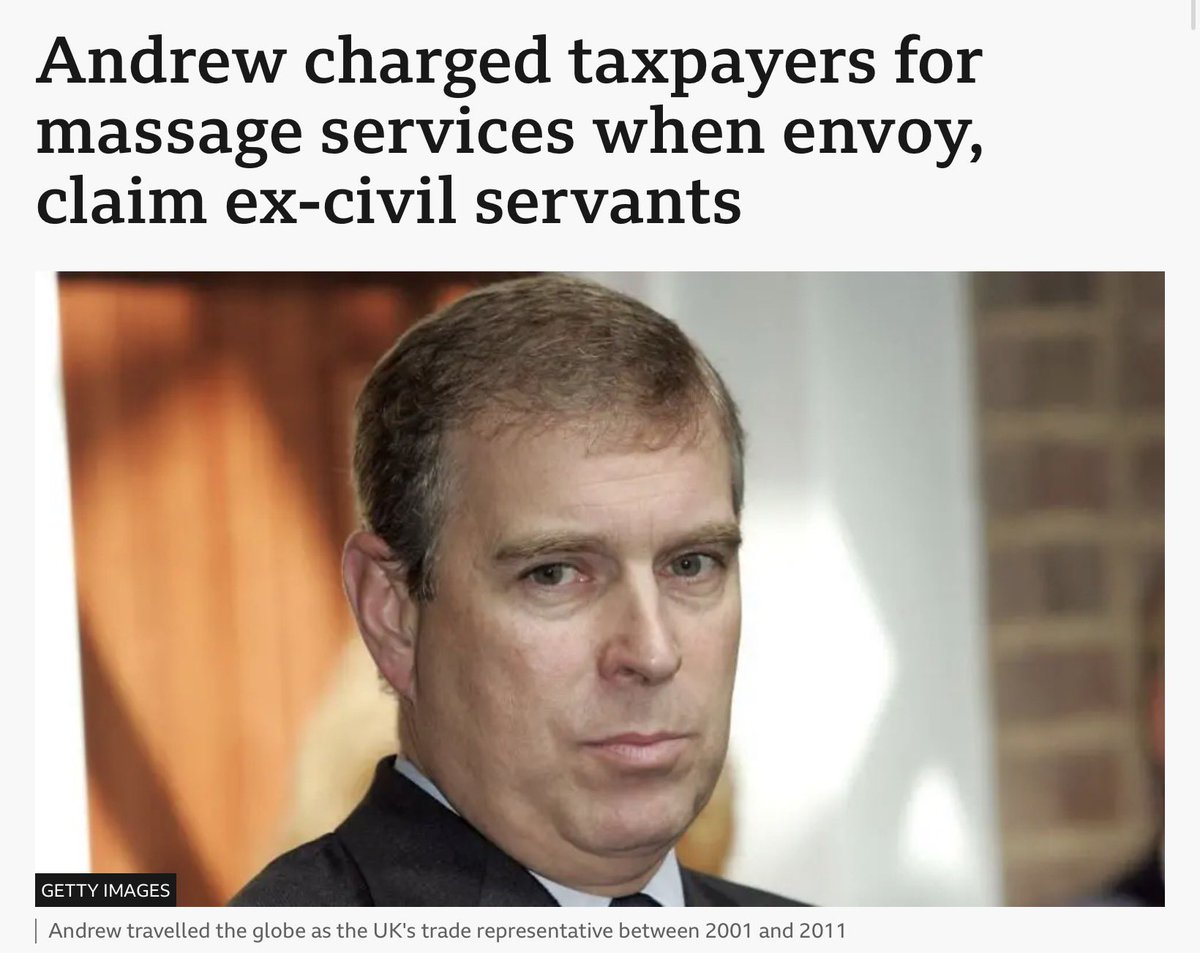 Andrew’s ‘job’ was half an hour of smiling &amp; shaking a few hands before going back to a luxury hotel for a relaxing massage &amp; the finest food…all paid for by us.

He used his privilege for paedophilia, bribery &amp; treason.

What a lovely family. The best of us.
#AbolishTheMonarchy