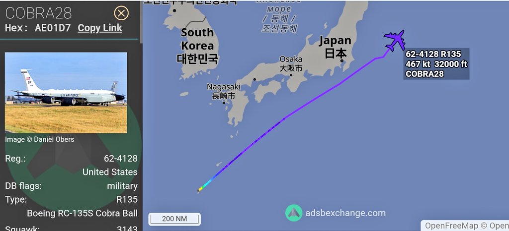 FMilcoms's tweet image. #COBRA 28 #AE01D7 heading NE.