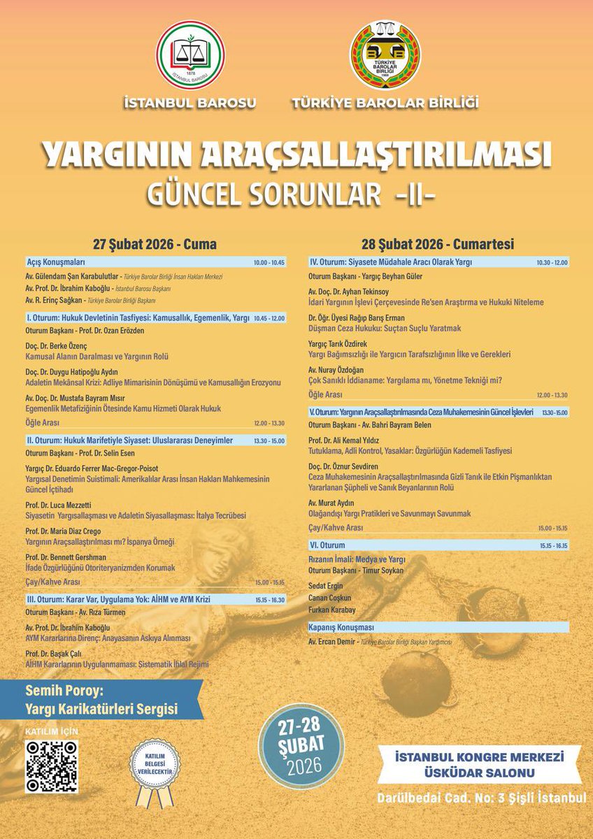 yargiclar_sen's tweet photo. Türkiye Barolar Birliği tarafından düzenlenen “Yargının Araçsallaştırılması” başlıklı uluslararası sempozyum'dayız.
#yargıclarsendikası #barolarbirliği

@HSKKurumsal @adalet_bakanlik @izmir_barosu @istbarosu @ankarabarosu @barolar 
@YARSAVBSK @yargidabirlik @haksavdernegi @beyhan1guler @ferdademirel69 @demirels69 @JudgeAliHaydar @jalan3506 @aysesp @eminagaoglu @Av_MKaradag @nhkose @aysesp @demokratyargi @BirGun_Gazetesi @TvCumhuriyet @eminagaoglu @bhdurna @tolgashirin @AVUKATSENDiKASI @Av_MuratAydin
