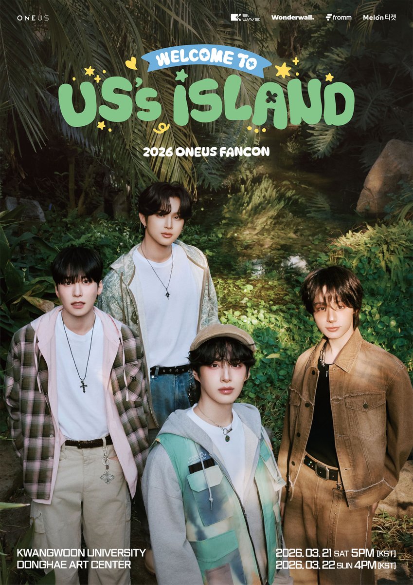 official_ONEUS's tweet photo. 📢
2026 ONEUS FANCON :
Welcome to <US’s ISLAND> 🏕️ 

잠시 후, 8시 티켓 예매가 시작됩니다! 

🧭 26.03.21 (SAT) 5PM (KST) 
🧭 26.03.22 (SUN) 4PM (KST)
🏕️ 광운대학교 동해문화예술회관 대극장

📍 멜론 티켓
국내🔗 https://t.co/GupTHCgIRq
GLOBAL🔗 https://t.co/7txIZAS3Fv

✔️ 일반 예매 26.02.23 (MON) 8PM (KST) ~

#원어스 #ONEUS
#어스스아일랜드 #USs_ISLAND