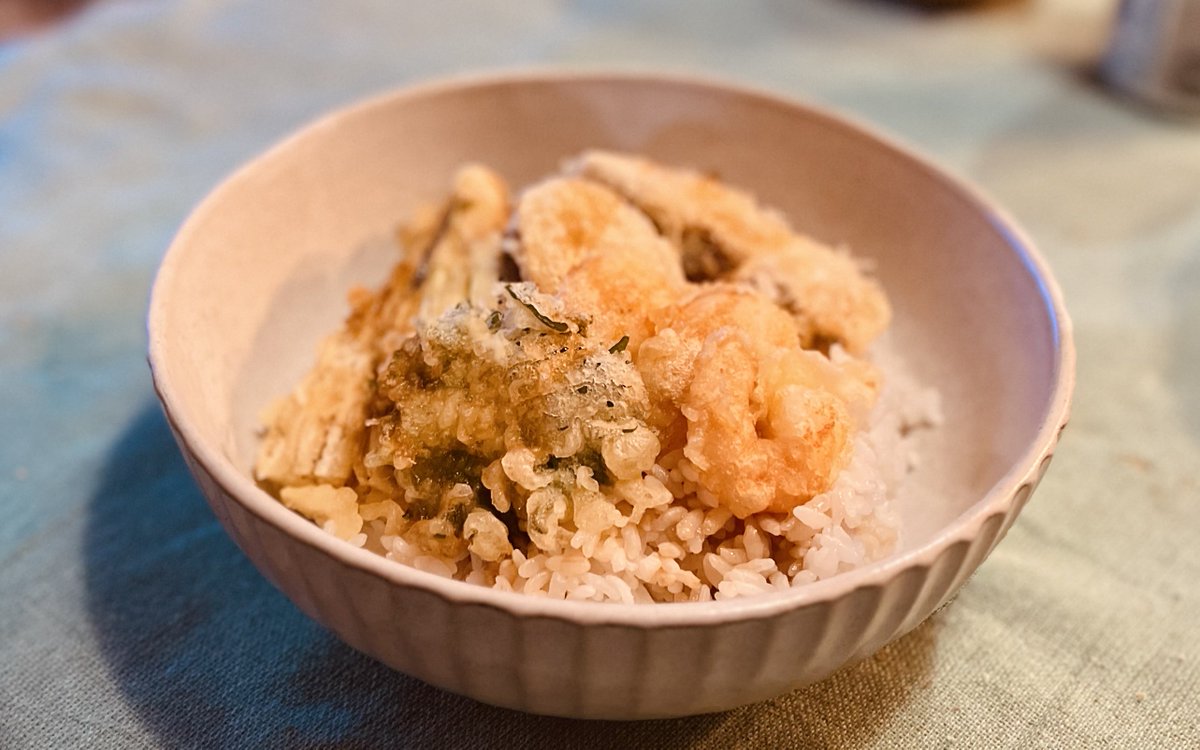 本日は妻作天丼さん😋