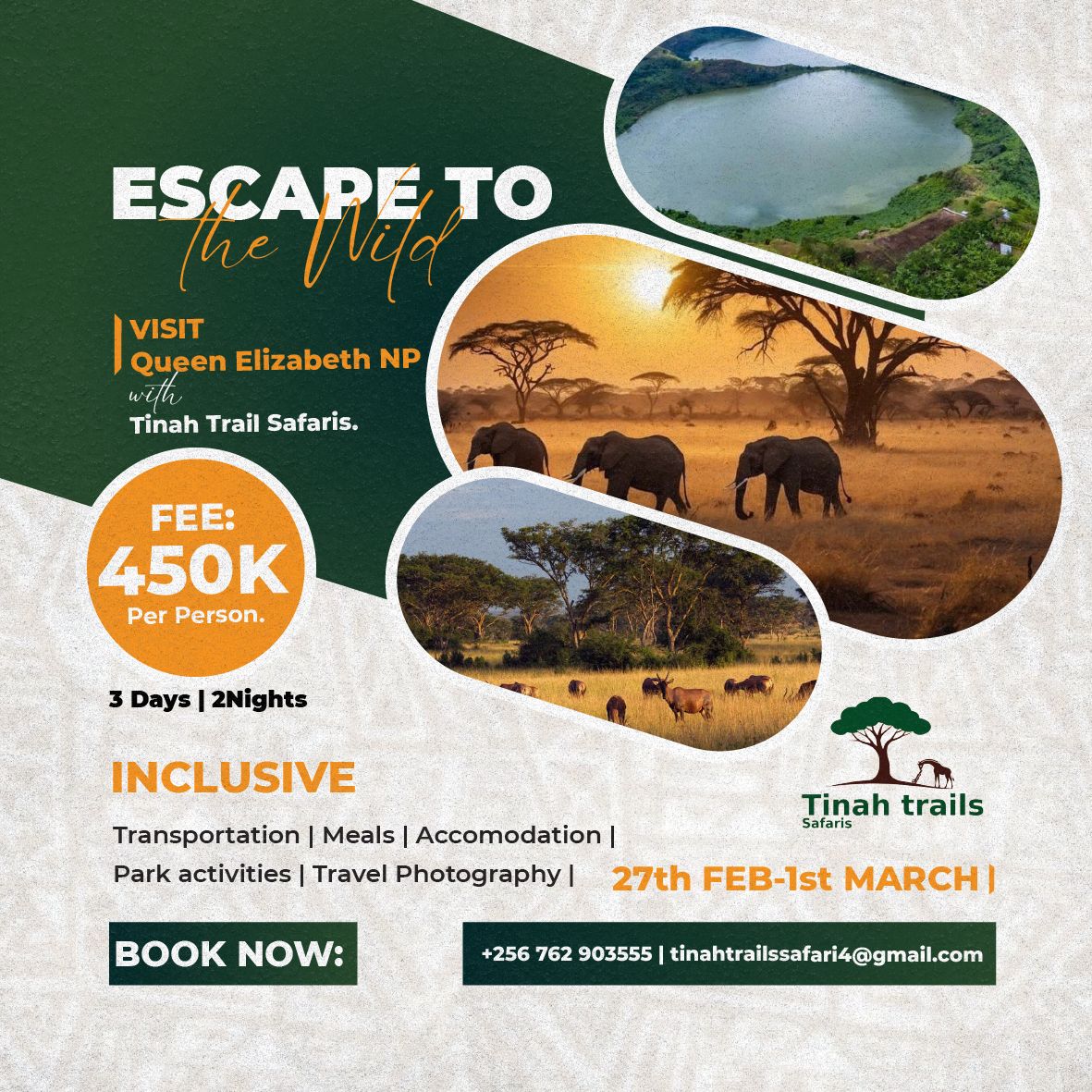 As we go for lunch break......i strictly have 2 slots left for this escape to Queen Elizabeth. 

Call/watsapp: +256762903555 for more information and inquiries.

#ExploreUganda 
#VisitUganda