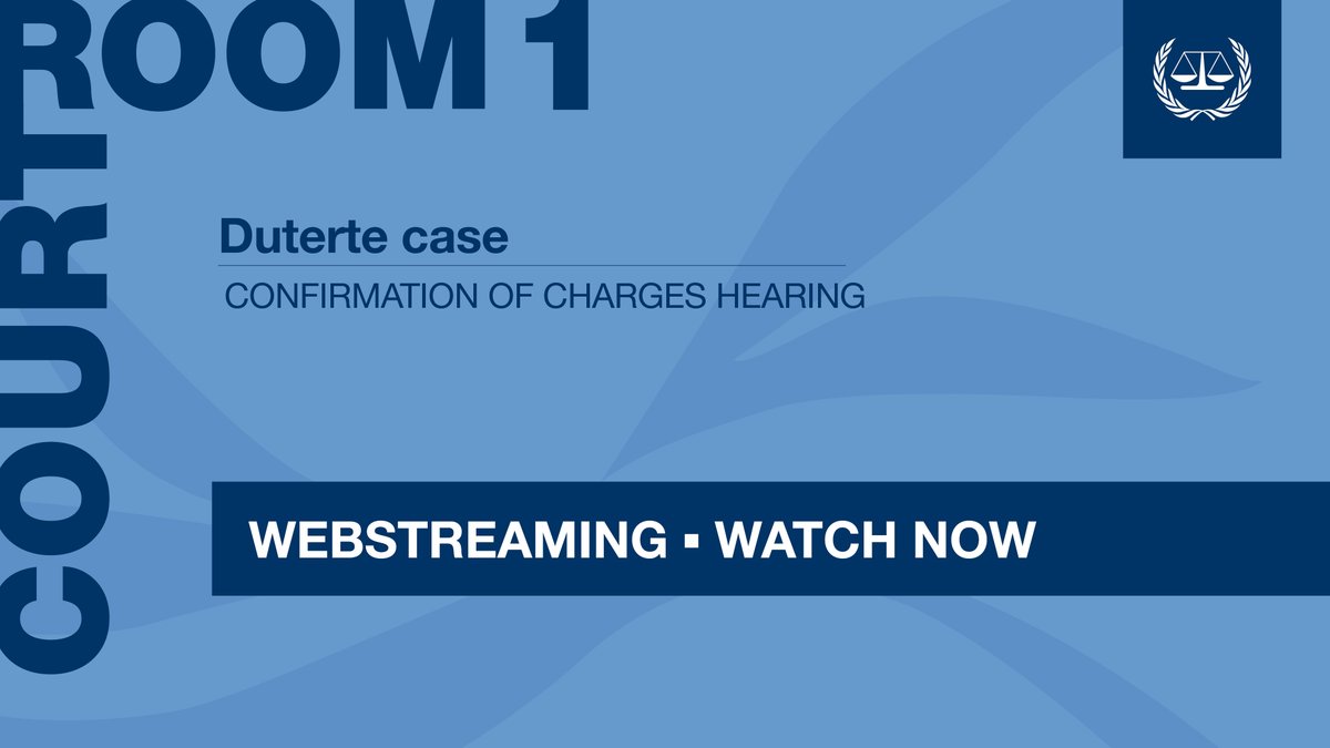 🎥Watch now: Opening of the confirmation of charges hearing in the #Duterte case, for alleged crimes against humanity of murder and attempted murder in the #Philippines.
