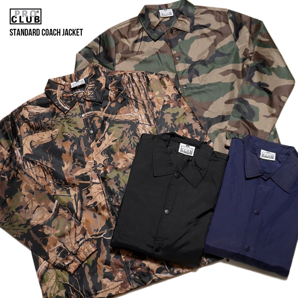 PRO CLUB】 STANDARD COACH JACKET ニューカラーのカモフラージュを