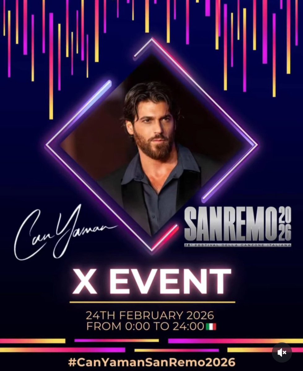 Estamos chegando à data
principal! Evento mais aguardado
de Itália: SANREMO
Estão convidados a
celebrar a co-apresentação
do festival p Can.
Você tem o dia todo em 24
fev, meia-noite
à meia-noite (Itália)
PFV, não use a
hashtag antes do evento.
#canyaman
#sanremo #sanremo2026