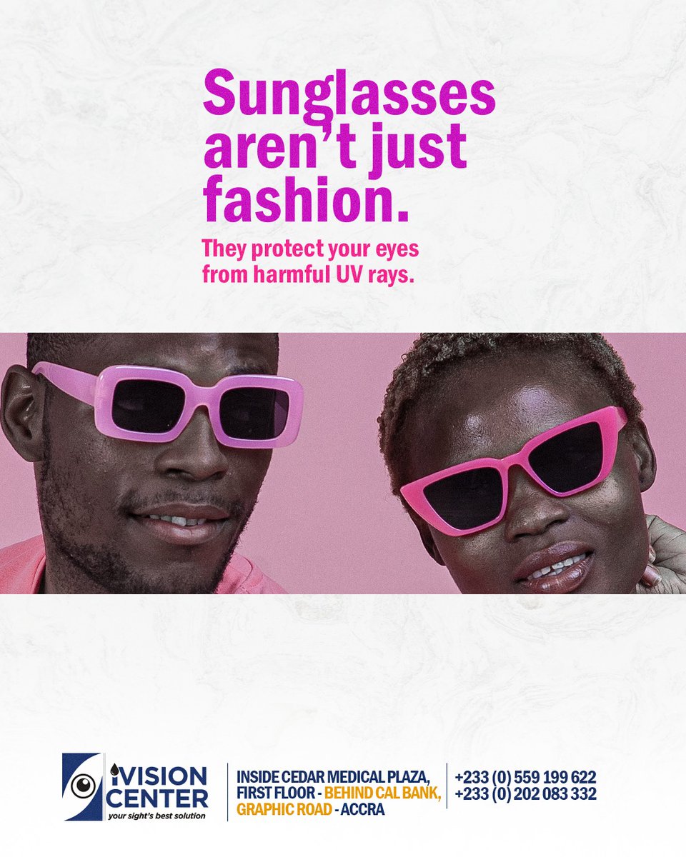 iVisionCenter's tweet photo. Protect your eyes in style 😎💓
Sunglasses aren't just a fashion statement, they are your daily shield against harmful UV rays. Your vision deserves protection every single day, not just on sunny days!
 #Eyecare #protectyoureyes #iVision https://t.co/YC3LzyUUWA