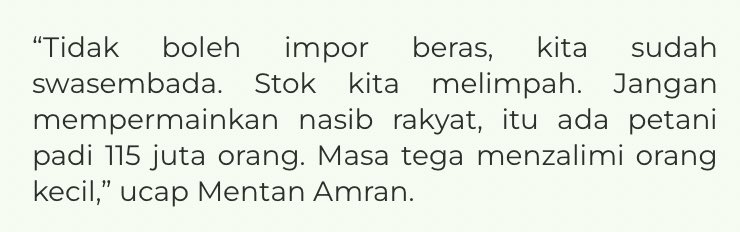 Kasian Mentan, kemarin sudah mengklaim Indonesia swasembada beras. Dan mengecam siapa pun yg mengimpor beras. Ternyata malah bosnya sendiri yg mengimpor. 

Seperti peribahasa jawa, Gajah Ngidak Rapah. Artinya: Pemimpin yang melanggar aturannya sendiri.