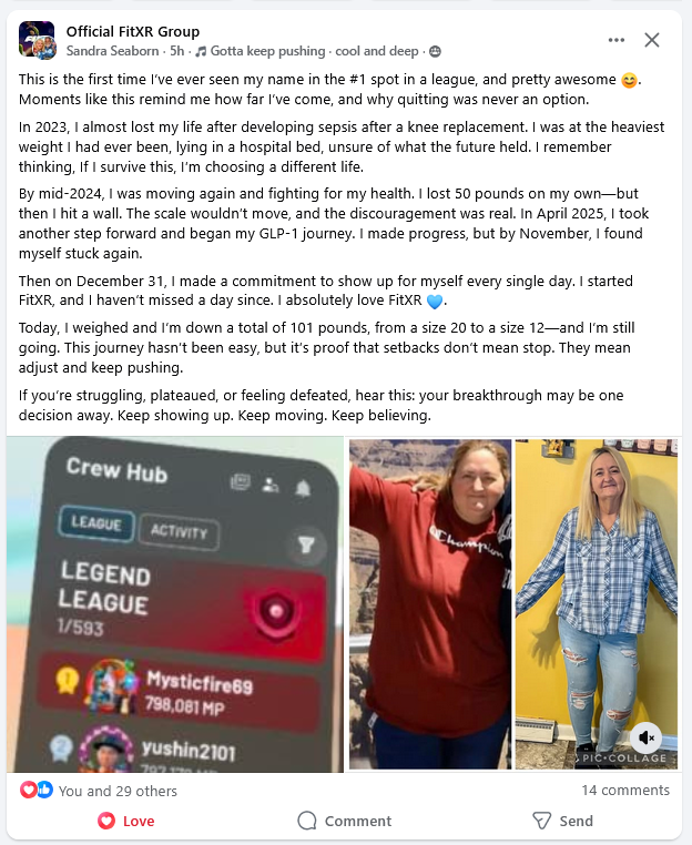 Sam Cole | FitXR tweet media