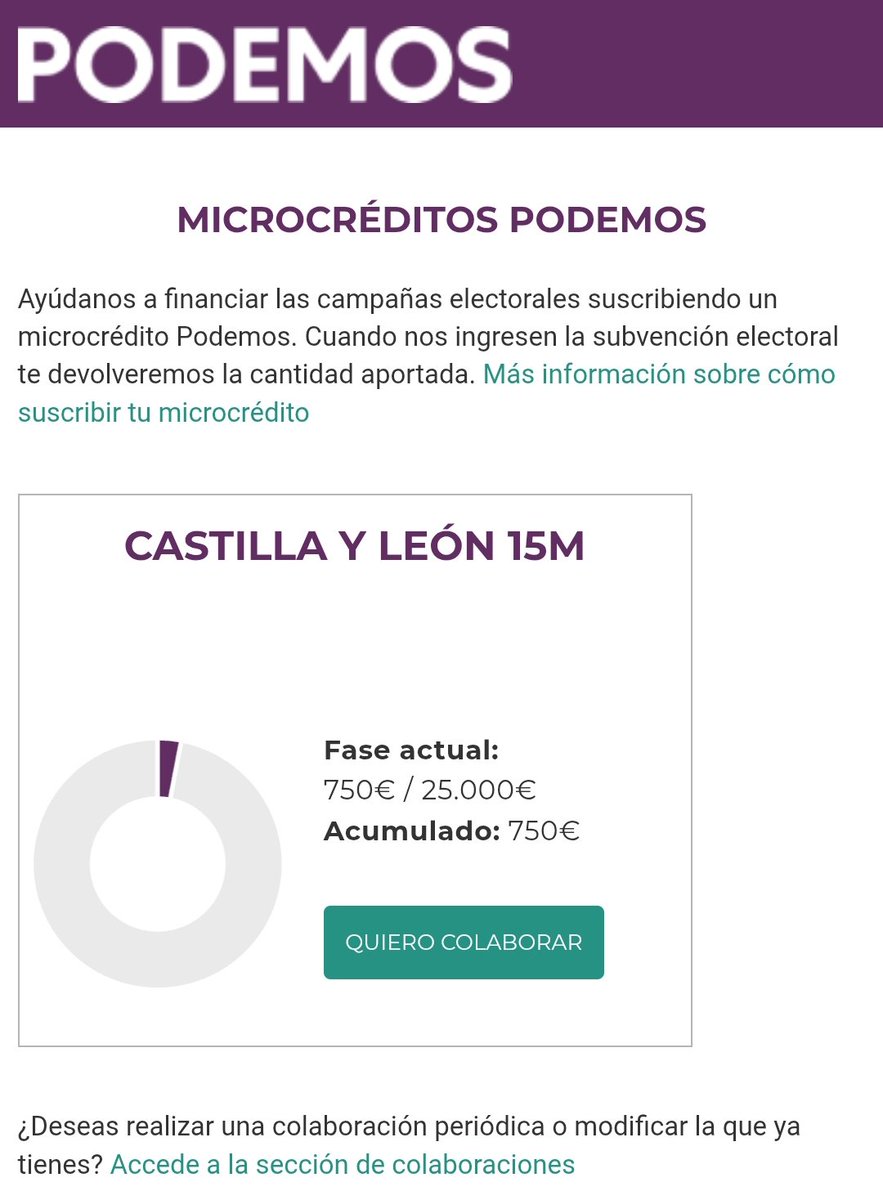 Microcréditos Podemos.
#EleccionesCyL

Sabes que Podemos es el único partido que no le debe nada a los bancos ni a las grandes empresas. Es lo que nos permite ser independientes para hacer políticas que mejoren el día a día de todas.
participa.podemos.info/es/microcredit…