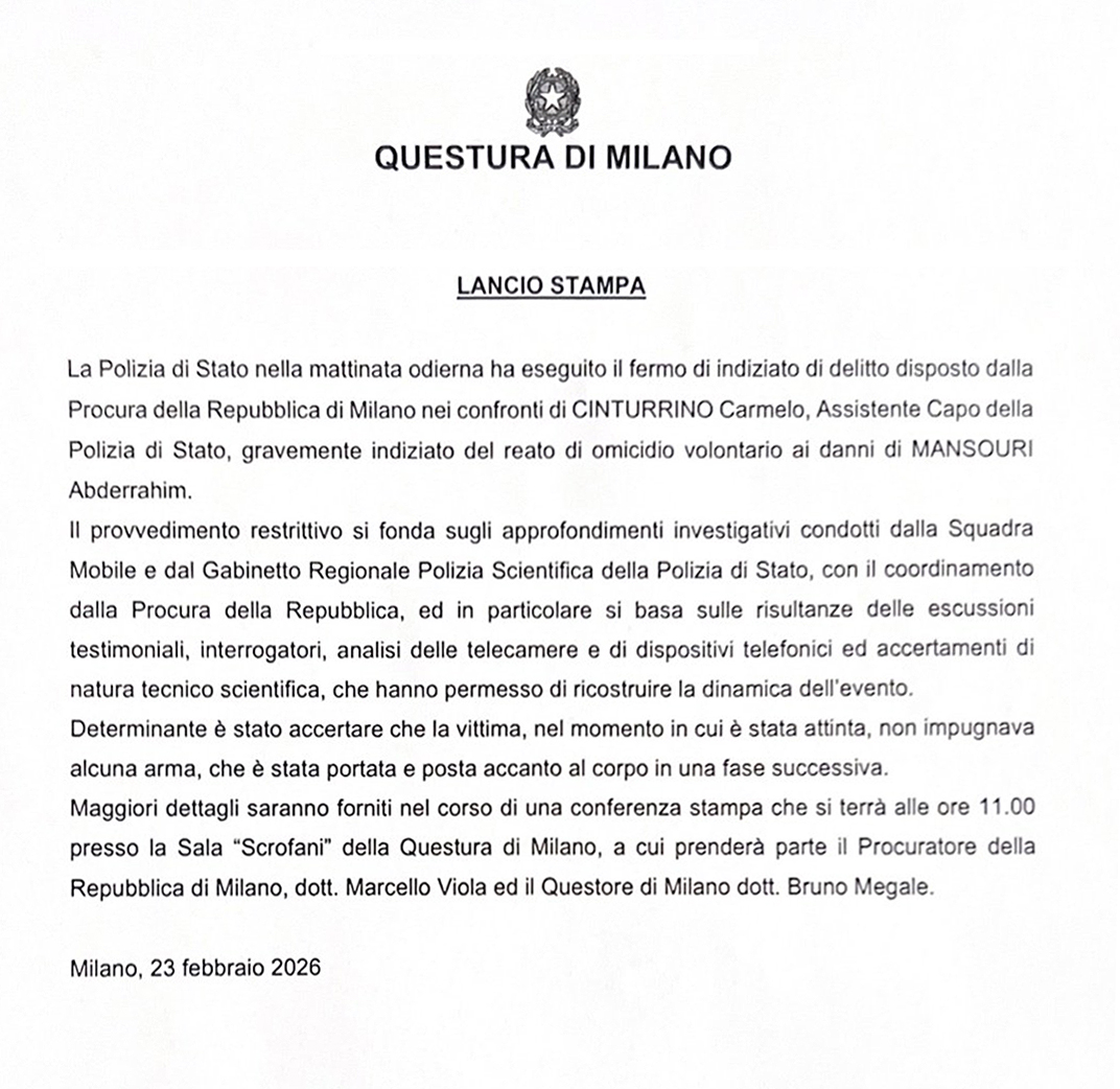 Rogoredo, l'agente è indagato per omicidio volontario. Dopo gli accertamenti è stato riscontrato che la vittima non impugnava alcuna arma, ma è stata posta successivamente accanto al corpo