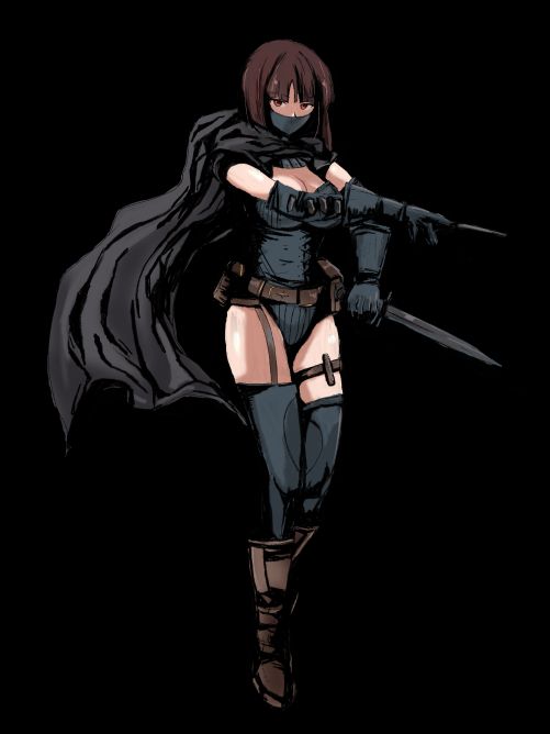 フリーゲーム用に素材を配布していらっしゃるとり夫先生の素材を模写させて頂いた
「ウィザードリィ5つの試練」のマイキャラ、盗賊さんと戦士ちゃんを描いてみる。
ファンタジーでもマスクとタイトな衣装が好きだなあ… 