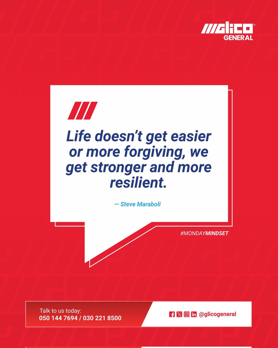 Glicogeneral's tweet image. Mondays don’t come softer. We just show up stronger. And every new week is proof that we’re more resilient than we were yesterday.

Here’s to growing tougher, wiser, and more prepared.

#MondayMotivation #StrongerWithGLICO #InsureWithConfidence