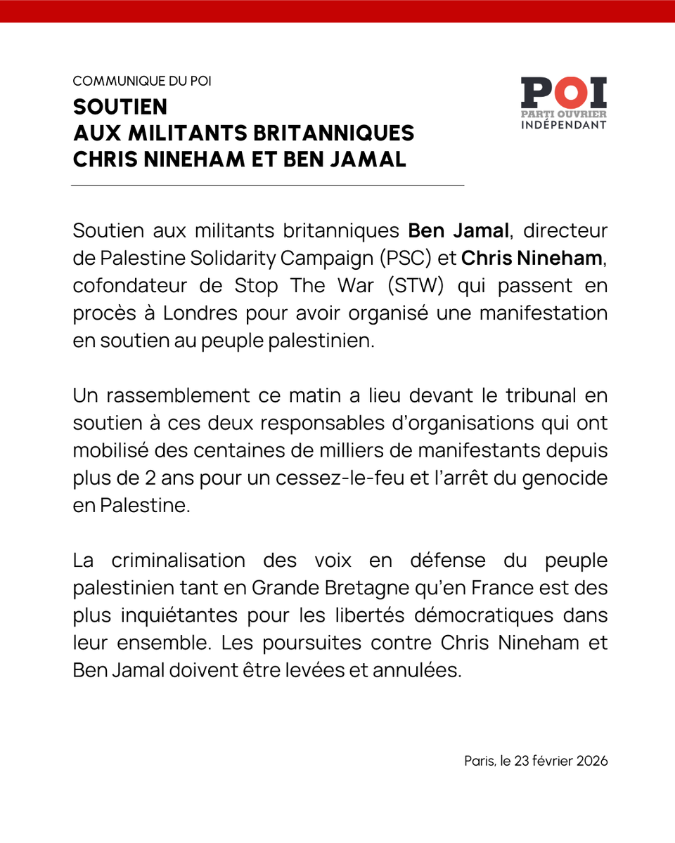 🔴 Soutien aux militants britanniques Chris Nineham et Ben Jamal ! 

<a href="/STWuk/">Stop the War Coalition</a> <a href="/PSCupdates/">Palestine Solidarity Campaign</a>