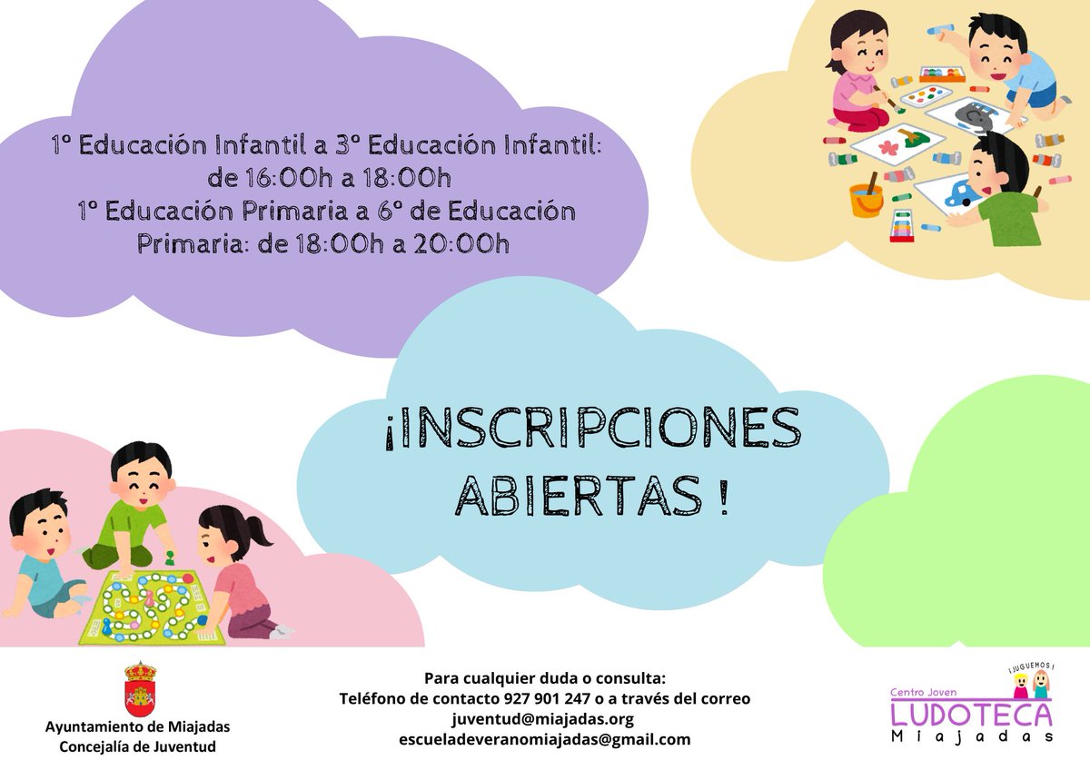 Inscripciones para la semana del 23 al 27 de febrero en la Ludoteca @Rtvmiajadas rtvmiajadas.es/inscripciones-…