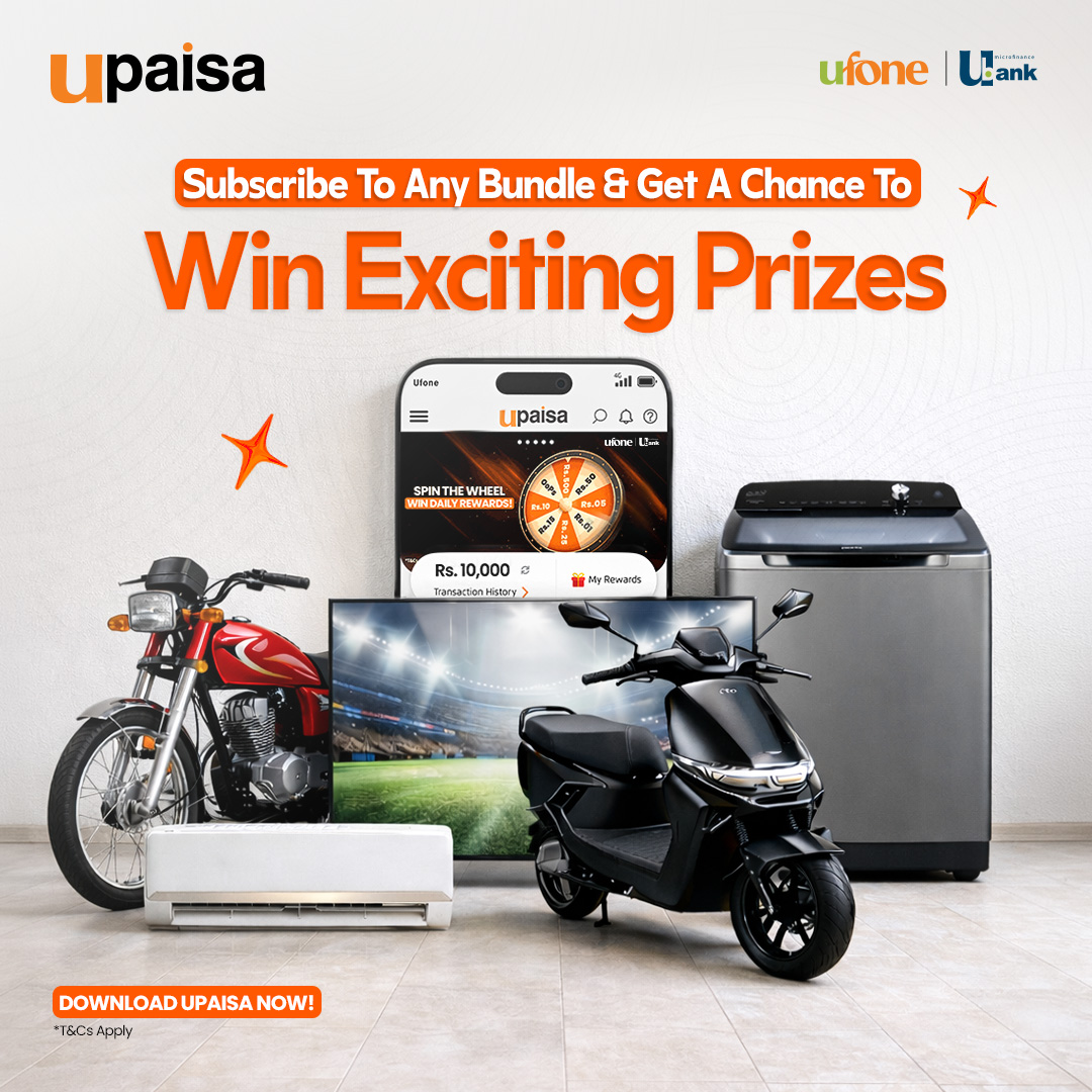 UpaisaOfficial's tweet image. Don’t just recharge. Win big. 😎
Subscribe to any Ufone, Telenor, Zong, Jazz or ONIC bundle via UPaisa and get a chance to win exciting prizes. 

Download UPaisa now.
T&amp;amp;Cs Apply: bit.ly/4u85OKj

#UPaisa #WinPrizes