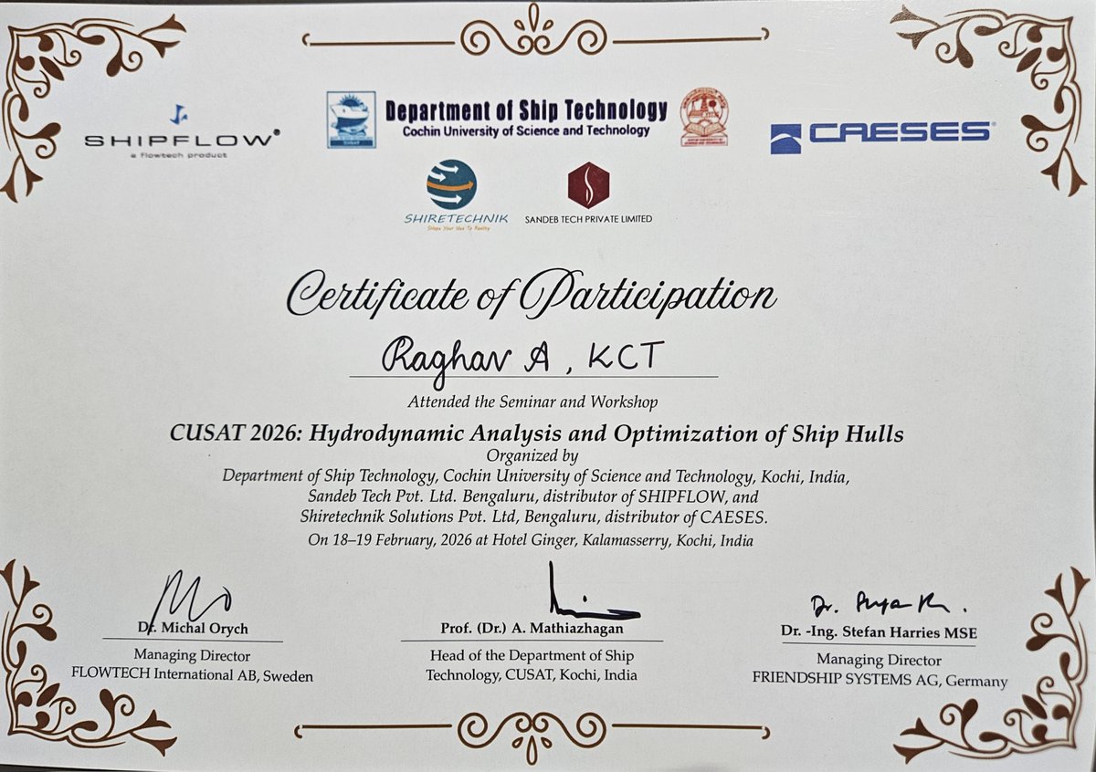 TeamSeaSakthi's tweet photo. Two engineers. Two days. Countless insights. Infinite drag reduction dreams. 🌊⚓

Big thanks to the brilliant minds at Cochin University of Science and Technology for turning hydrodynamics into pure inspiration.    

#MEBC2026 #YachtClubMonaco  
@yachtclubmonaco https://t.co/fqIWMoloCX