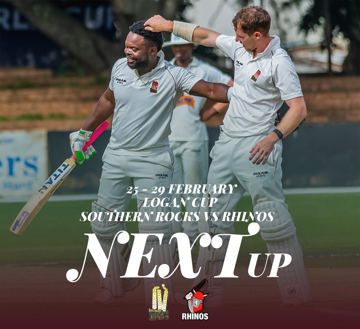rocks_sout55003's tweet photo. 🏏 NEXT UP: LOGAN CUP! Southern Rocks vs Rhinos.
📅 25–29 February
📍 Venue Harare Sports Club
Let's go, Rocks! 🦅
#LoganCup #SouthernRocks https://t.co/Il9ggkDSh6