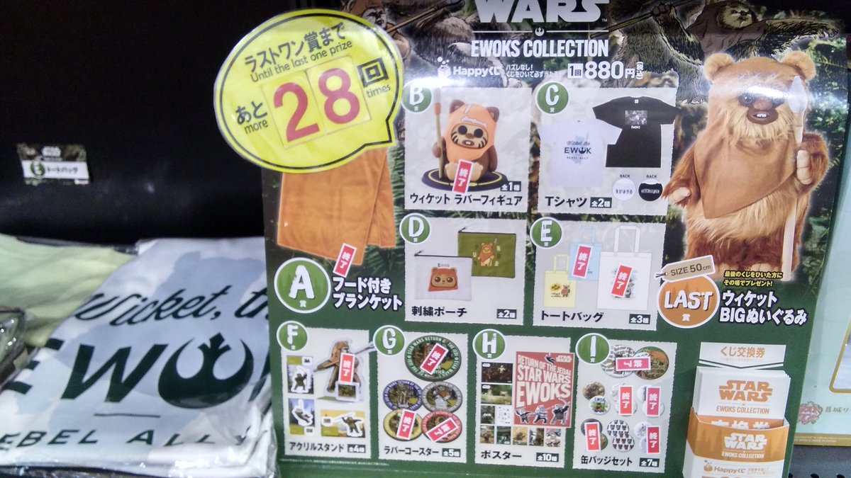 🌟くじ情報🌟 #Happyくじ 『#STAR_WARS EWOKS COLLECTION』 →LAST賞